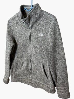 The North Face Women’s M Oatmeal Heather Sweater Fleece Full Zip Jacket Crescent